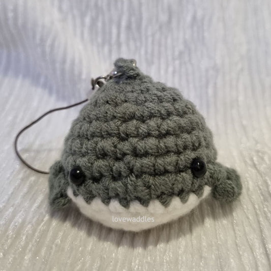 Grey whale crochet front view. 